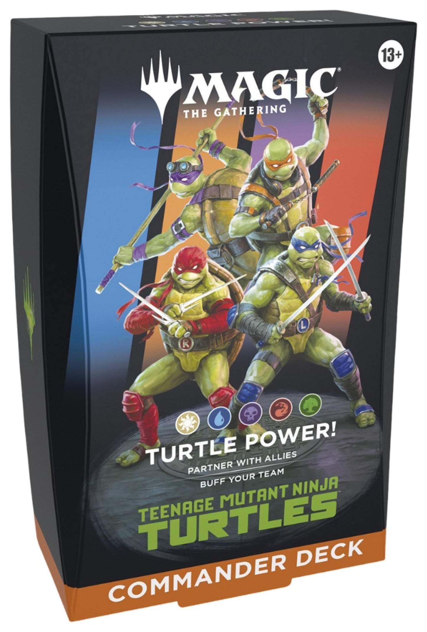 Magic the Gathering Teenage Mutant Ninja Turtles Commander Deck Turtle Power WHITE/BLUE/BLACK/RED/GREEN (4 Decks Per Display)