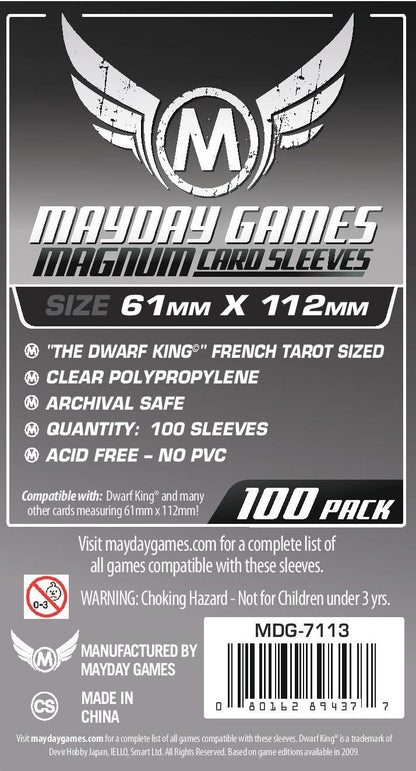 Mayday - Magnum Platinum Card Sleeve: 61 X 112 MM "Dwarf King" French Tarot