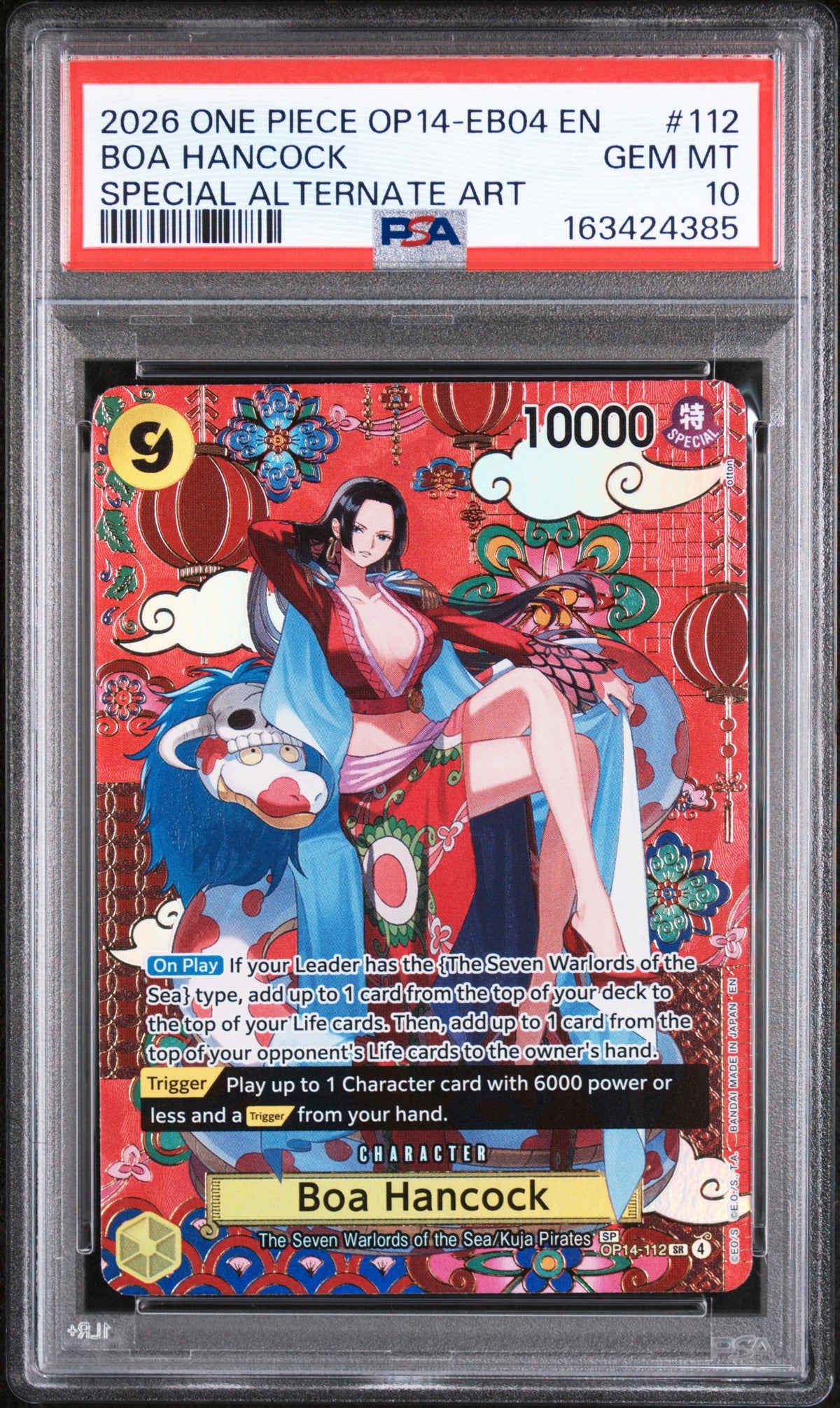 2026 One Piece Op14-Eb04-The Azure Sea's Seven 112 Boa Hancock Special Alternate Art - PSA 10