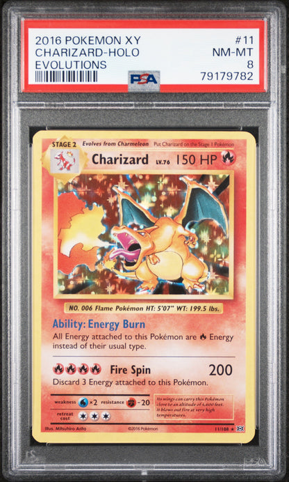2016 Pokemon Xy Evolutions 11 Charizard-Holo Evolutions - PSA 8