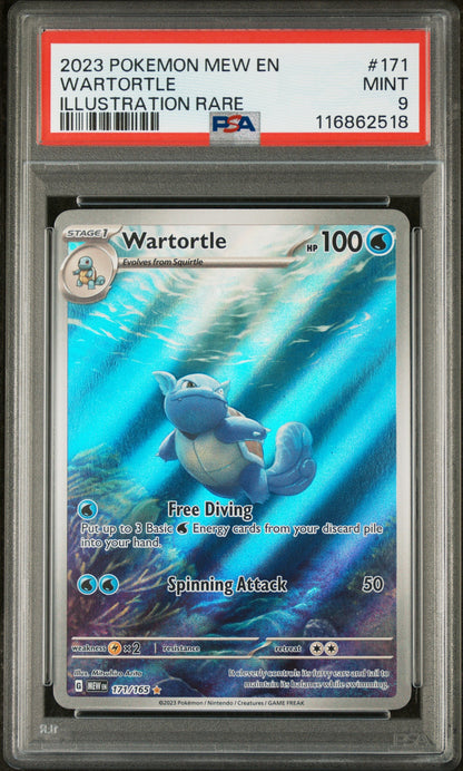 2023 Pokemon Mew En-151 171 Wartortle Illustration Rare - PSA 9
