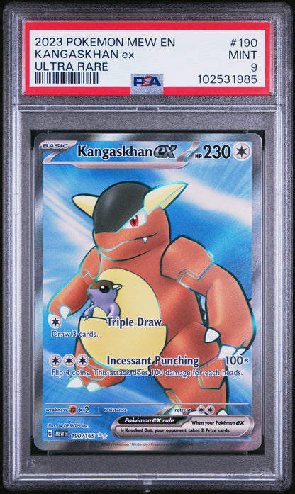 2023 Pokemon Mew En-151 190 Kangaskhan Ex Ultra Rare - PSA 9