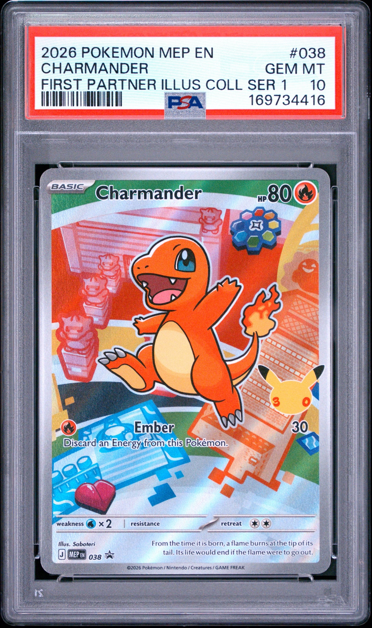 2026 Pokemon Mep En-Me Black Star Promo 038 Charmander First Partner Illus Coll Ser 1