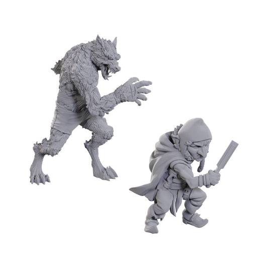 Critical Role Unpainted Miniatures: Chetney Pock O'Pea & Werewolf