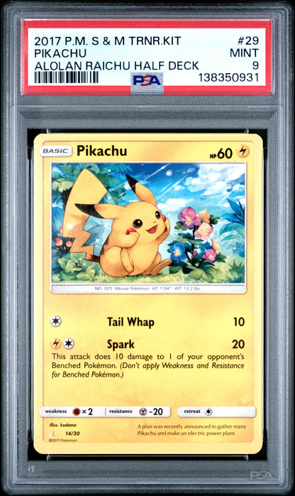 2017 Pokemon Sun & Moon Trainer Kit Alolan Raichu Half Deck 29 Pikachu Alolan Raichu Half Deck - PSA 9