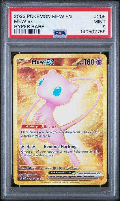 2023 Pokemon Mew En-151 205 Mew Ex Hyper Rare - PSA 9