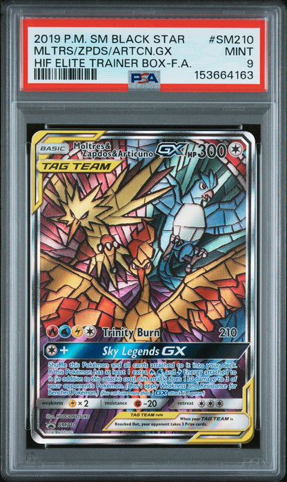 2019 Pokemon Sm Black Star Promo Sm210 Mltrs/Zpds/Artcn.Gx Hif Elite Trainer Box-F.A. - PSA 9