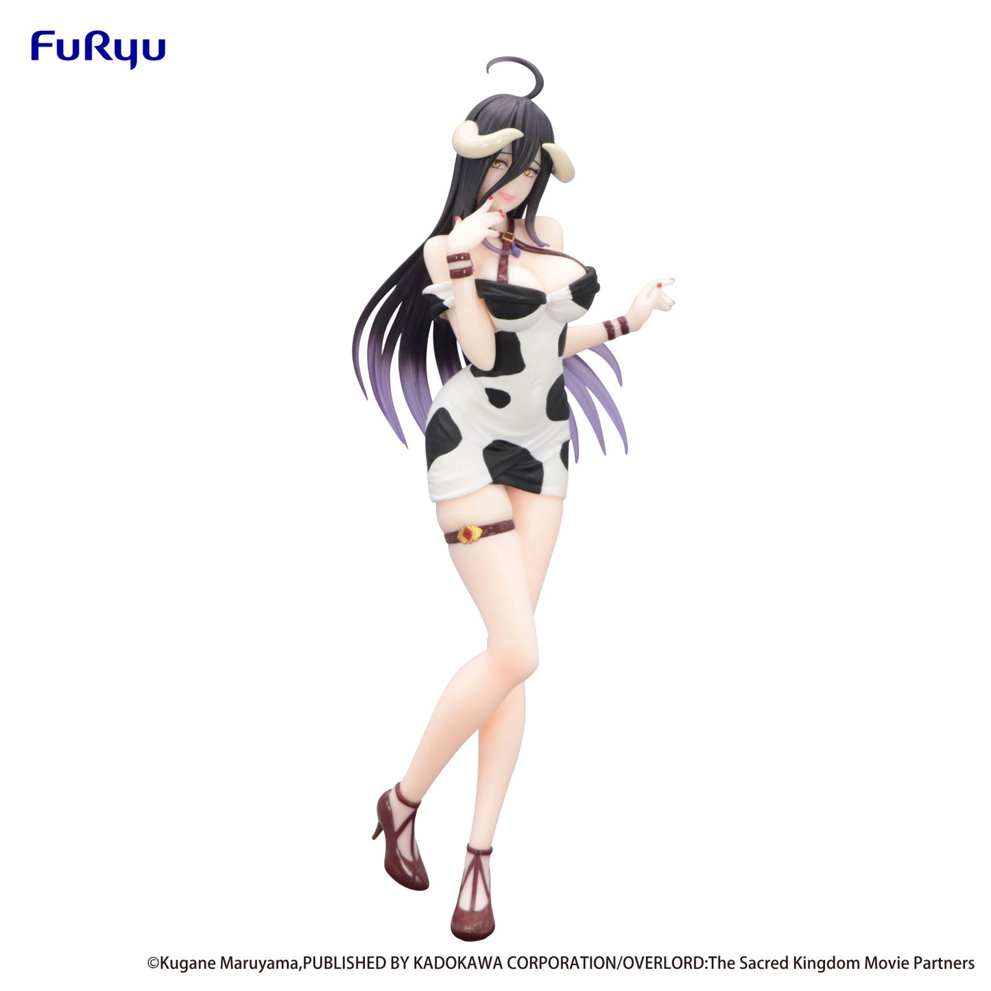 Overlord Trio Try It Figure Albedo Mini Dress Cow Pattern Version