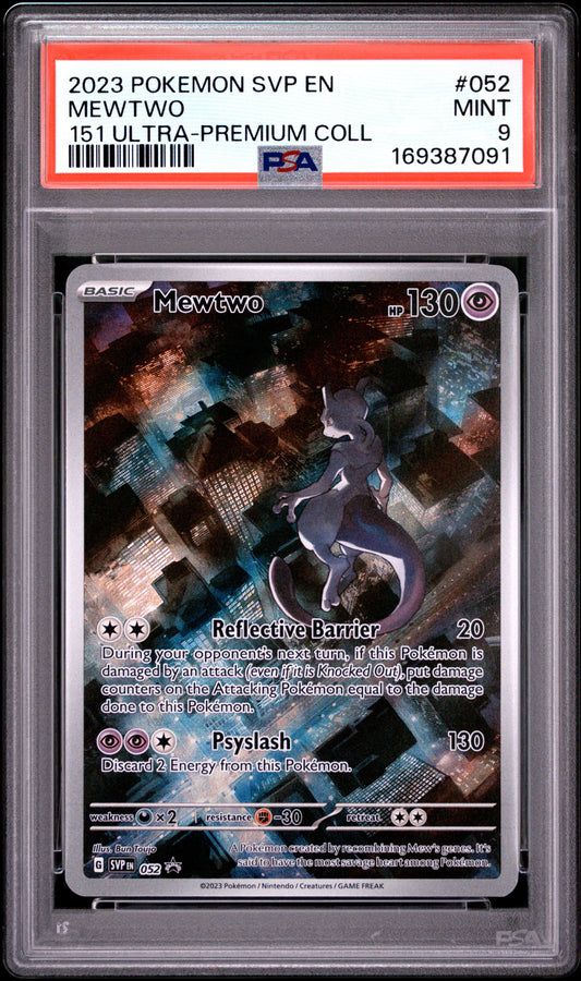 2023 Pokemon Svp En-Sv Black Star Promo 052 Mewtwo 151 Ultra-Premium Coll - PSA 9