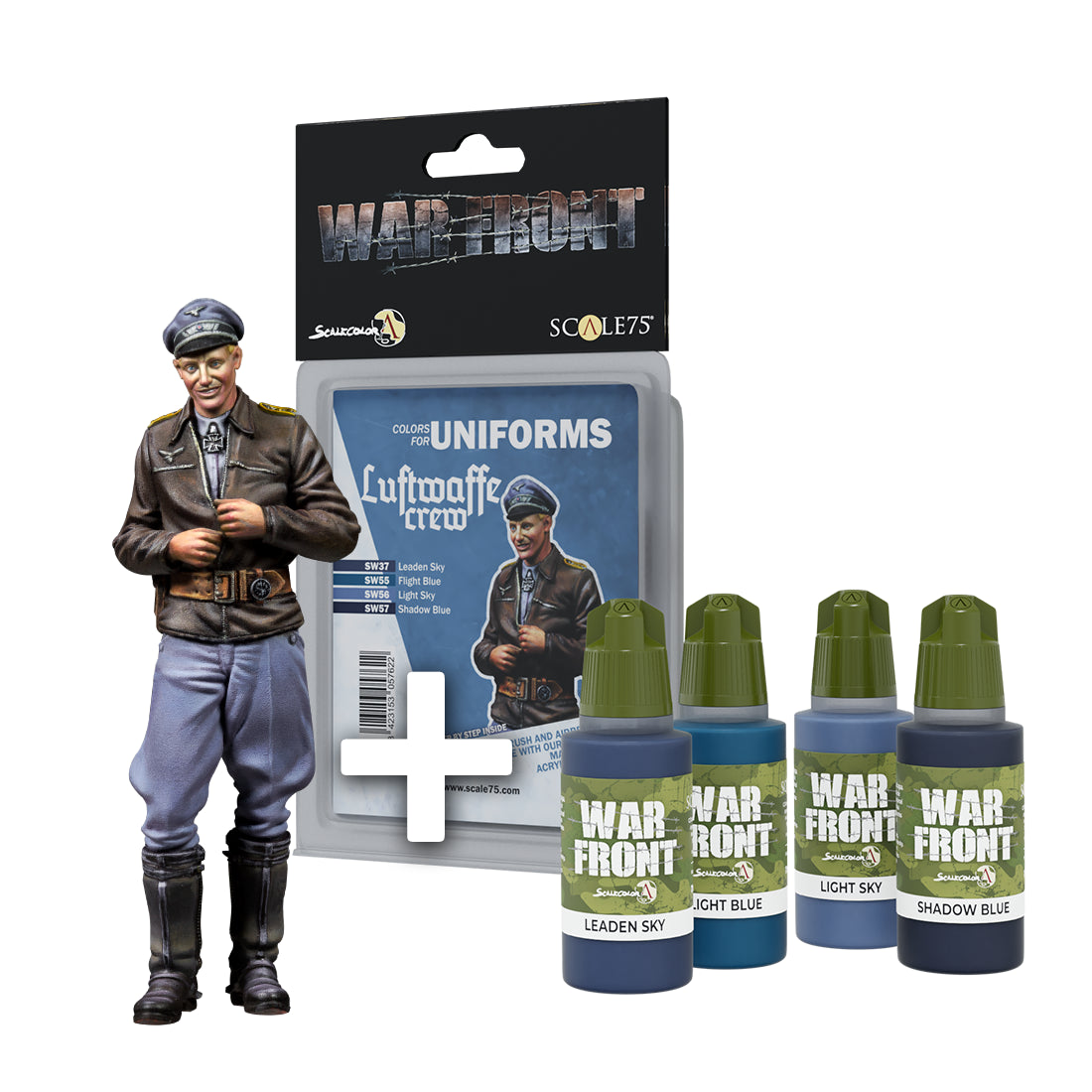 "Scale 75 Figures - Warfront - Pack Erich ""Bubi"" Hatmann + Luftwaffe Crew Paint Set  50mm"