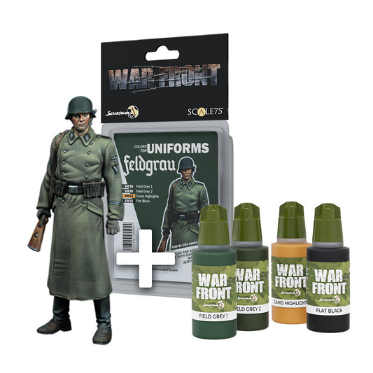 Scale 75 Figures - Warfront - Pack Rottenführer + Feldgrau Paint Set 50mm