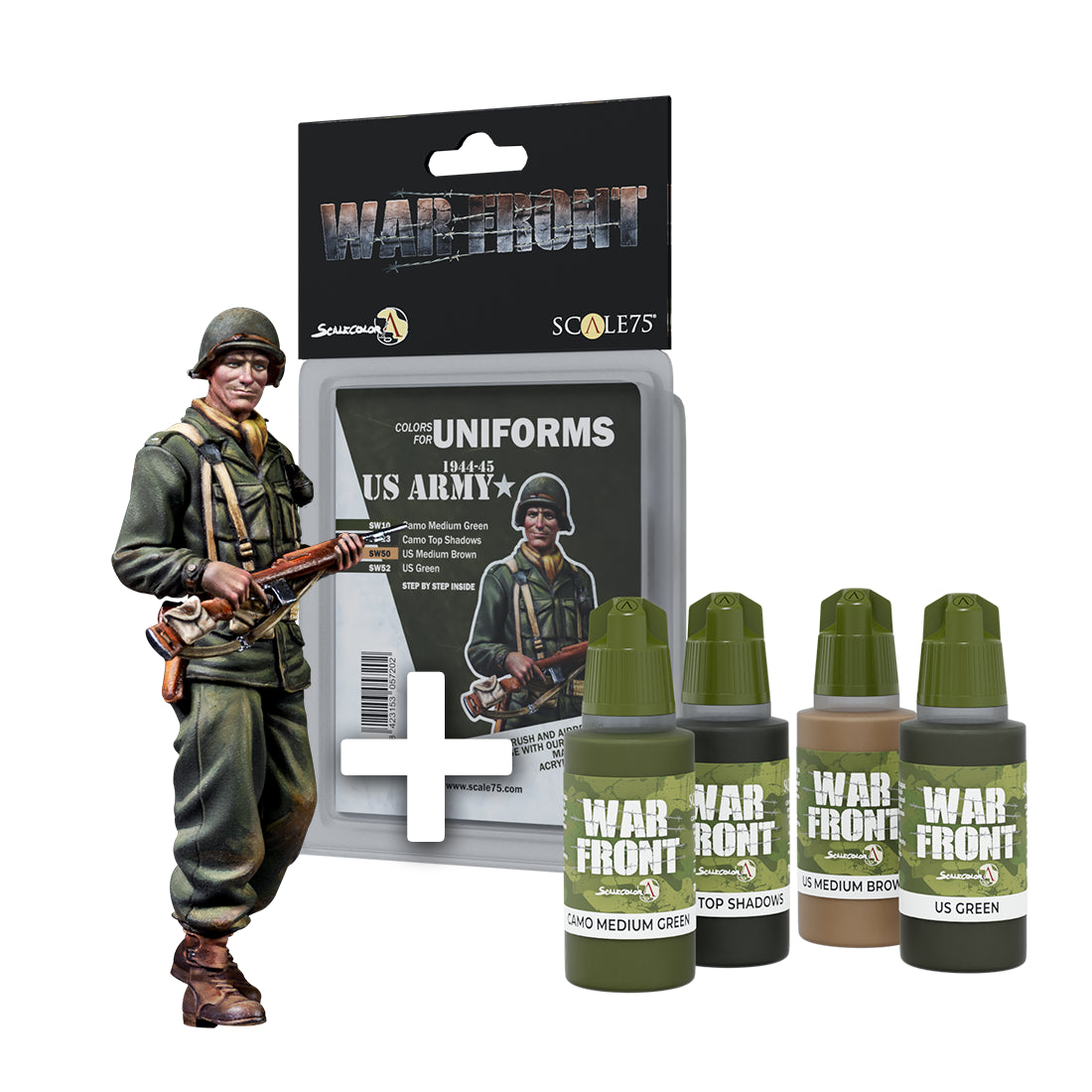 Scale 75 Figures - Warfront - Pack Us Lieutenant + Us Army 1944-1945 Paint Set  50mm