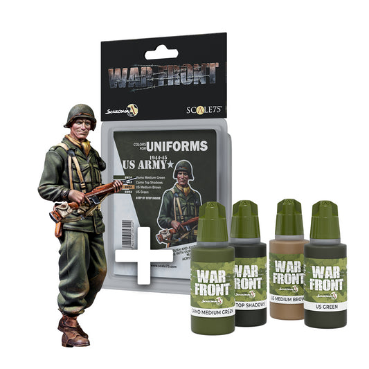 Scale 75 Figures - Warfront - Pack Us Lieutenant + Us Army 1944-1945 Paint Set  50mm