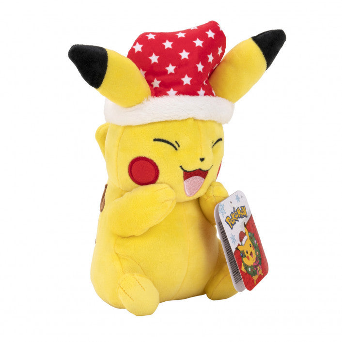 Pokemon Seasonal Christmas Holiday Pikachu Star Hat Plush 8"