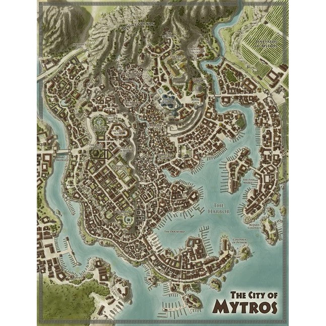 Odyssey of the Dragonlords RPG - Double Sided Map of Thylea and Mytros