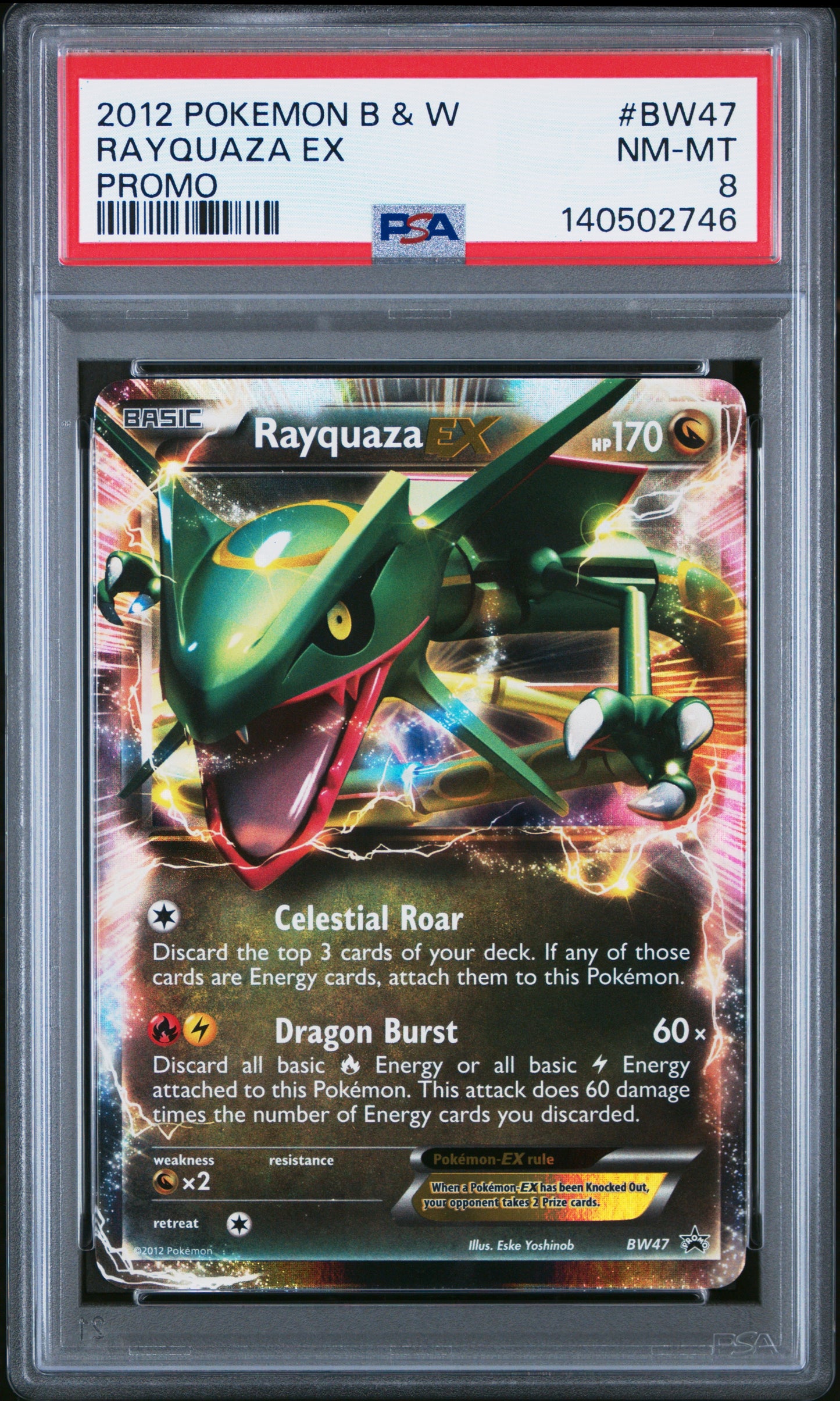 2012 Pokemon Black & White Promo Bw47 Rayquaza Ex Promo - PSA 8