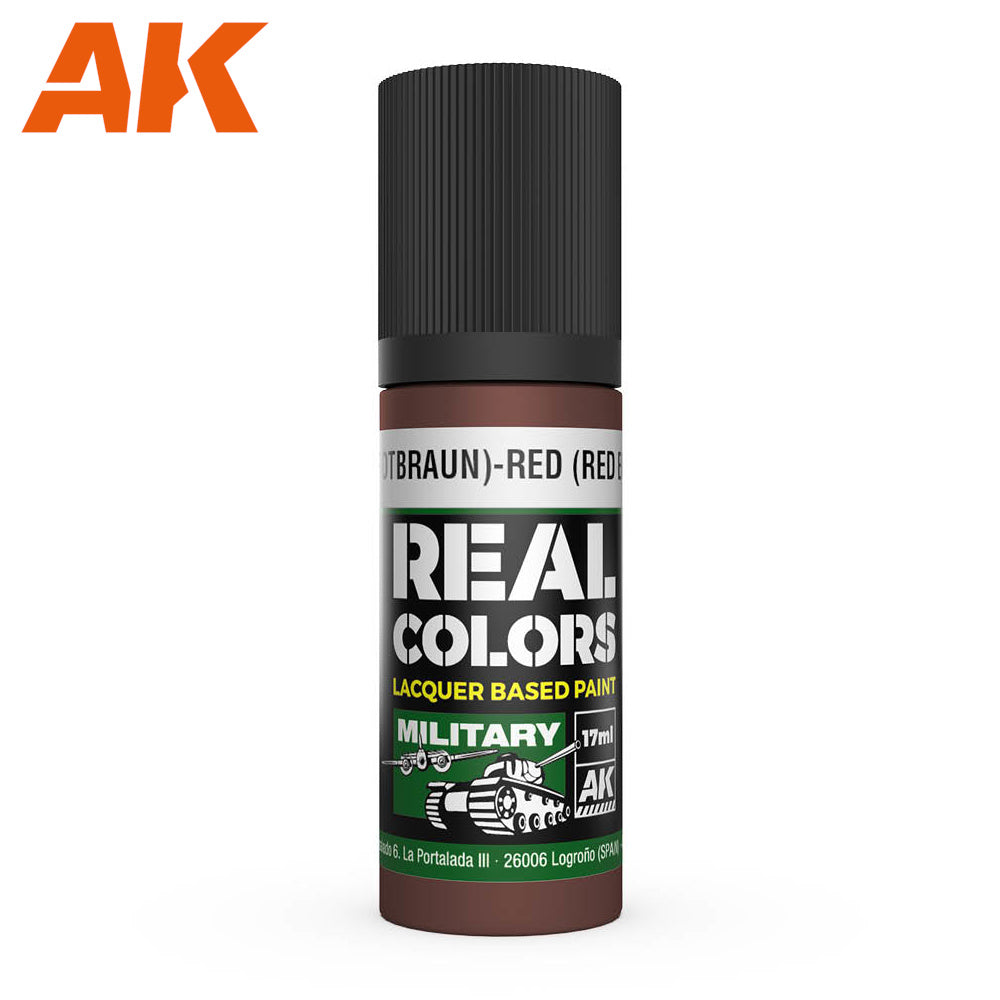 AK Interactive - Real Colours -Rot (Rotbraun)-Red Brown Ral 8013 17 ml