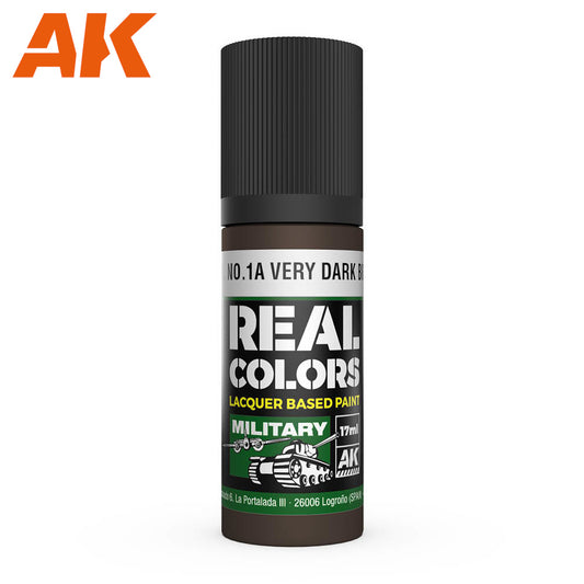 AK Interactive - Real Colours -S.C.C. No.1A Very Dark Brown 17 ml