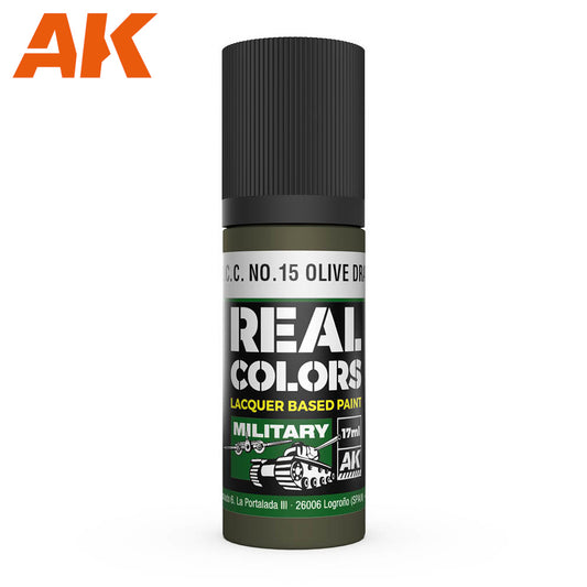 AK Interactive - Real Colours -S.C.C. No.15 Olive Drab 17 ml