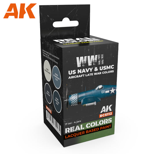 AK Interactive - Real Colours -Wwii Us Navy & Usmc Aircraft Late War Colors Set