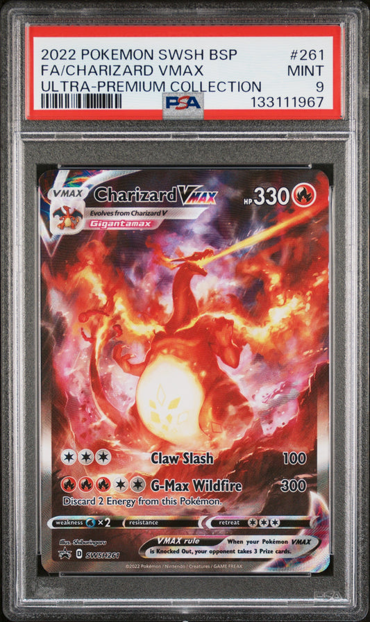 2022 Pokemon Swsh Black Star Promo 261 Fa/Charizard Vmax Ultra-Premium Collection - PSA 9