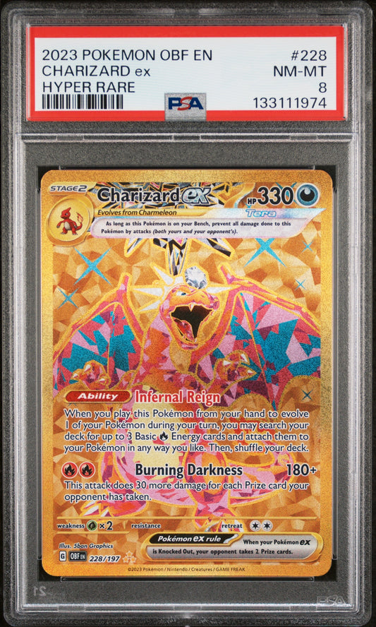 2023 Pokemon Obf En-Obsidian Flames 228 Charizard Ex Hyper Rare - PSA 8