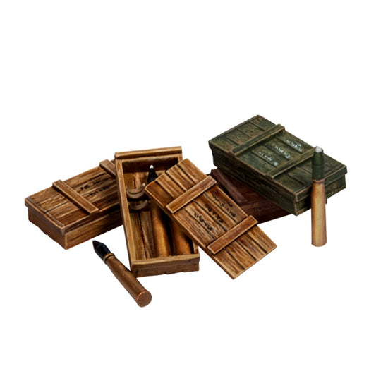 Scale 75 Figures - Warfront - German Supplies - Ammo Boxes And Ammunitions 35mm