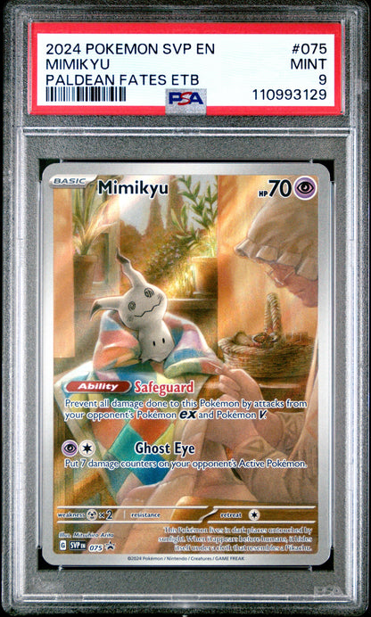 2024 Pokemon Svp En-Sv - Mimikyu - Black Star Promo - 075 - Paldean Fates Etb - PSA 9