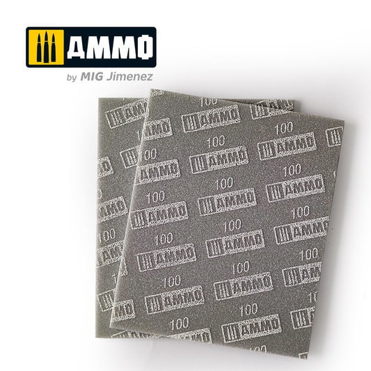 Ammo by MIG - Accessories - Sanding Sponge Sheet (100) – 2 Pcs.