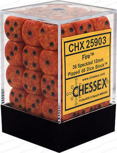 Chessex D6 Speckled 12mm d6 Fire Dice Block (36 dice)