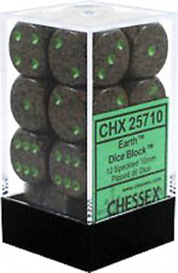 Chessex D6 Speckled 16mm d6 Earth Dice Block (12 dice)