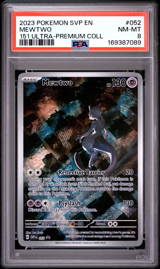 2023 Pokemon Svp En-Sv Black Star Promo 052 Mewtwo 151 Ultra-Premium Coll - PSA 8
