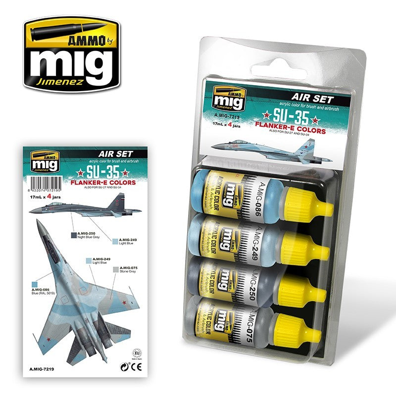 Ammo by MIG - Atom Color -  Su-35 Flanker-E Colors Set (Also For Su-27 And Su-34)