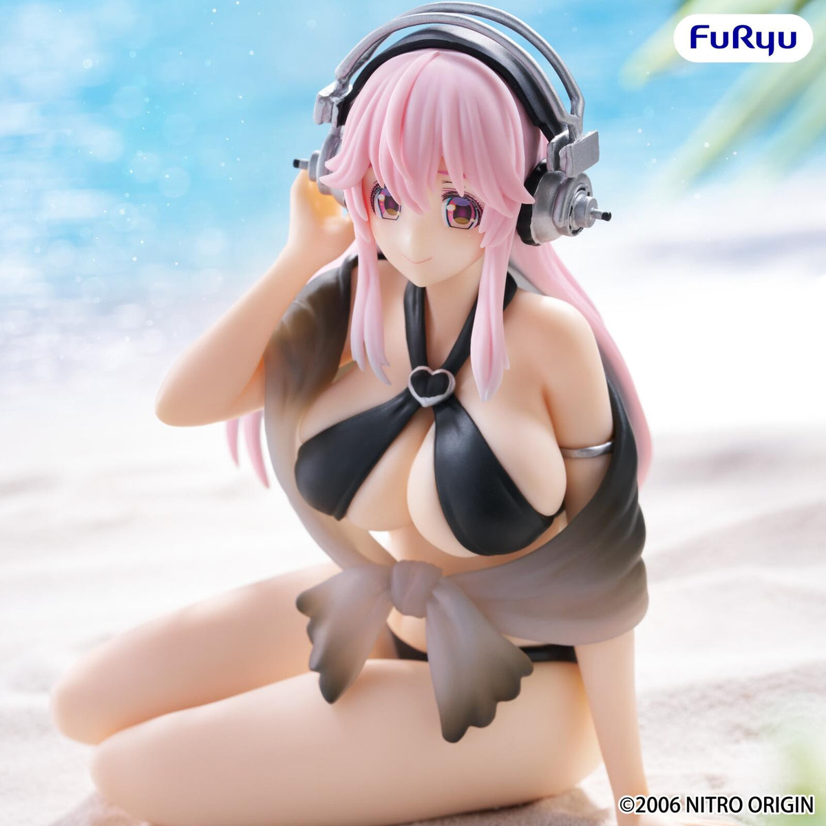 Super Sonico Noodle Stopper Figure Swimsuit Black Color Version