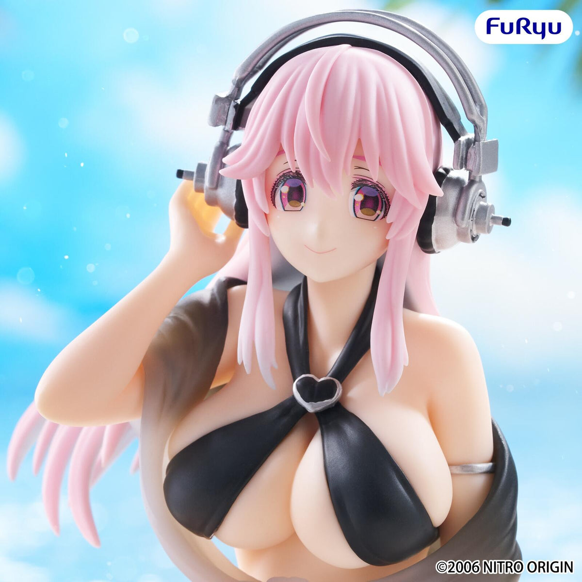 Super Sonico Noodle Stopper Figure Swimsuit Black Color Version