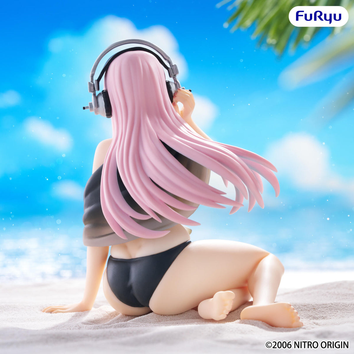 Super Sonico Noodle Stopper Figure Swimsuit Black Color Version