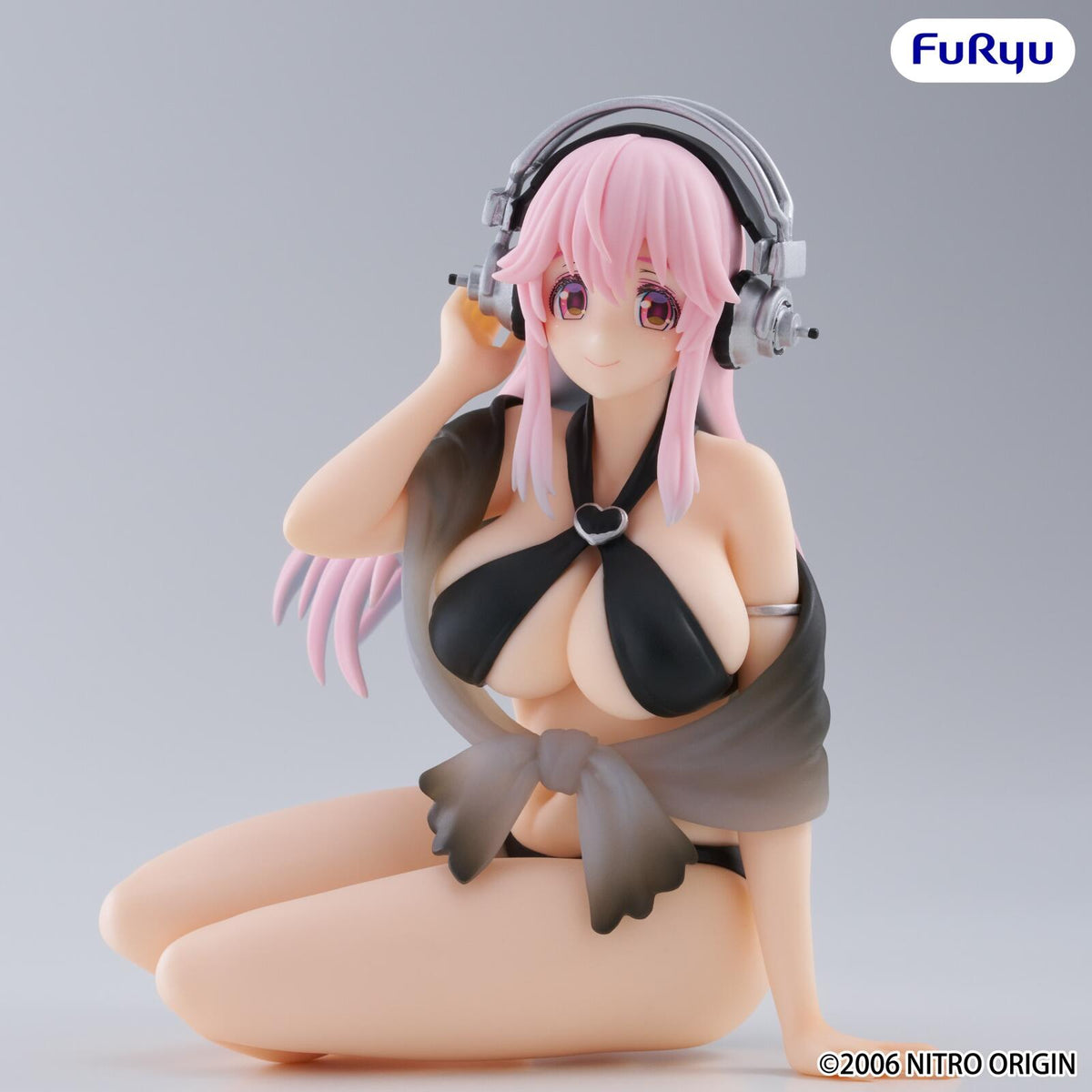 Super Sonico Noodle Stopper Figure Swimsuit Black Color Version