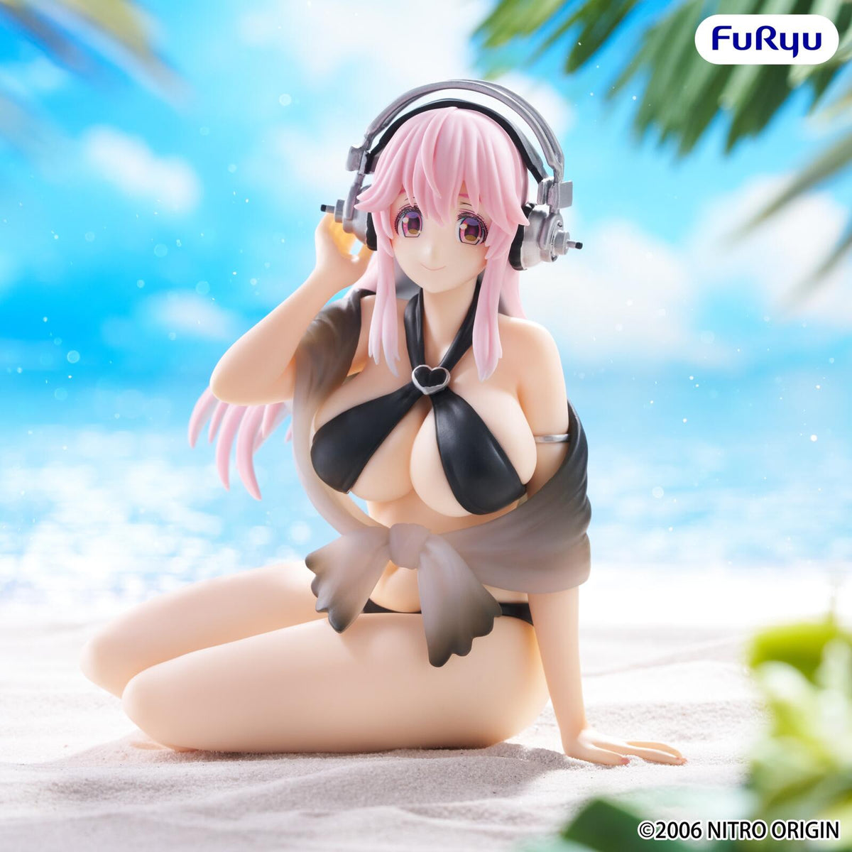 Super Sonico Noodle Stopper Figure Swimsuit Black Color Version