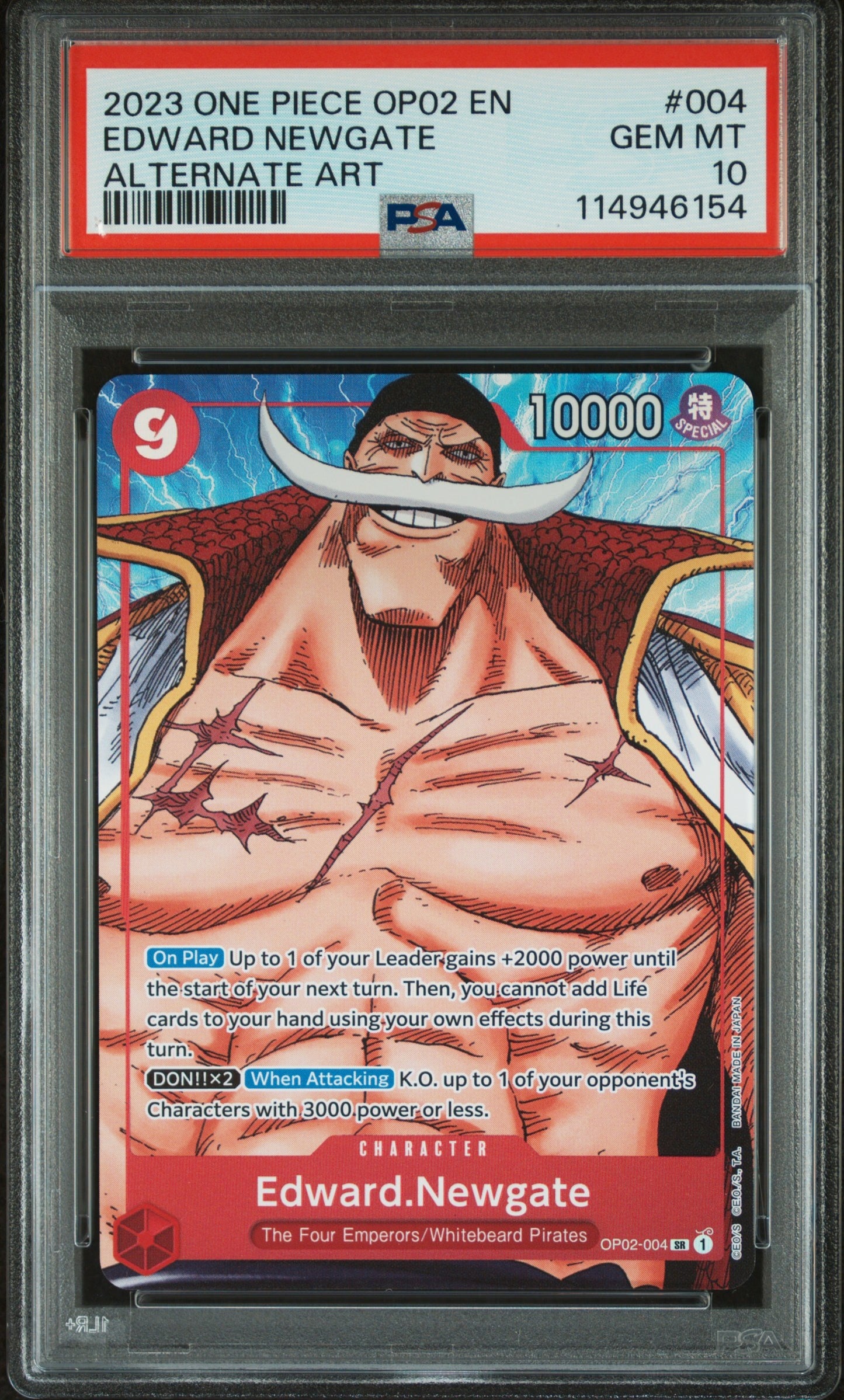 2023 One Piece Op02-Paramount War 004 Edward Newgate Alternate Art - PSA 10