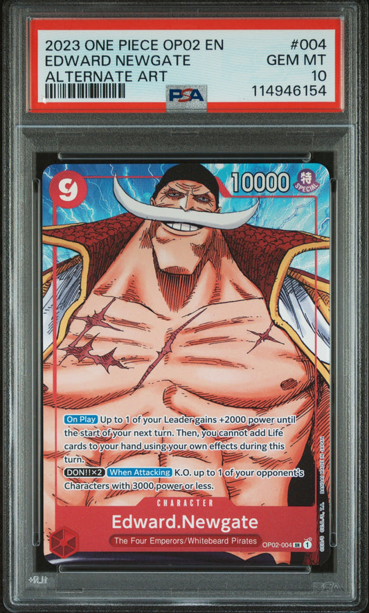 2023 One Piece Op02-Paramount War 004 Edward Newgate Alternate Art - PSA 10