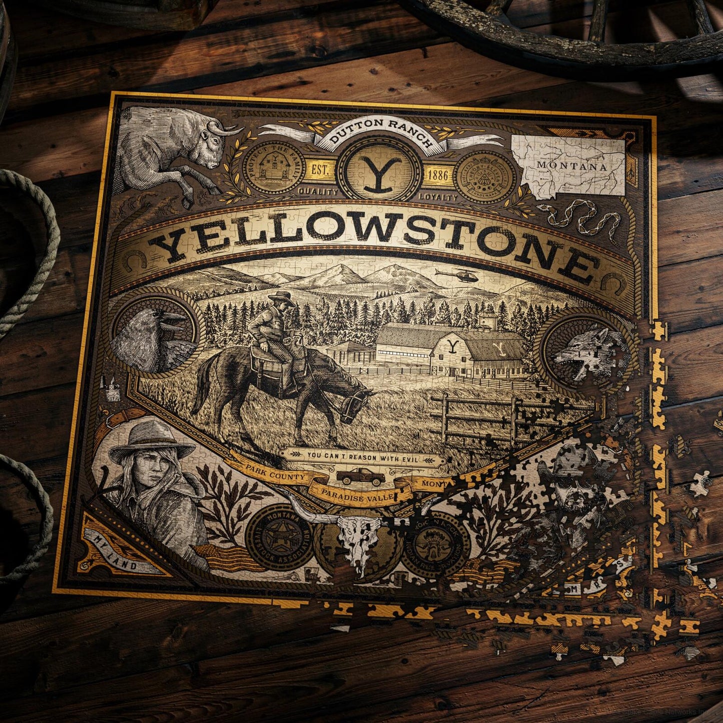 theory11 Yellowstone Puzzle 1,000 Piece Jigsaw Puzzle