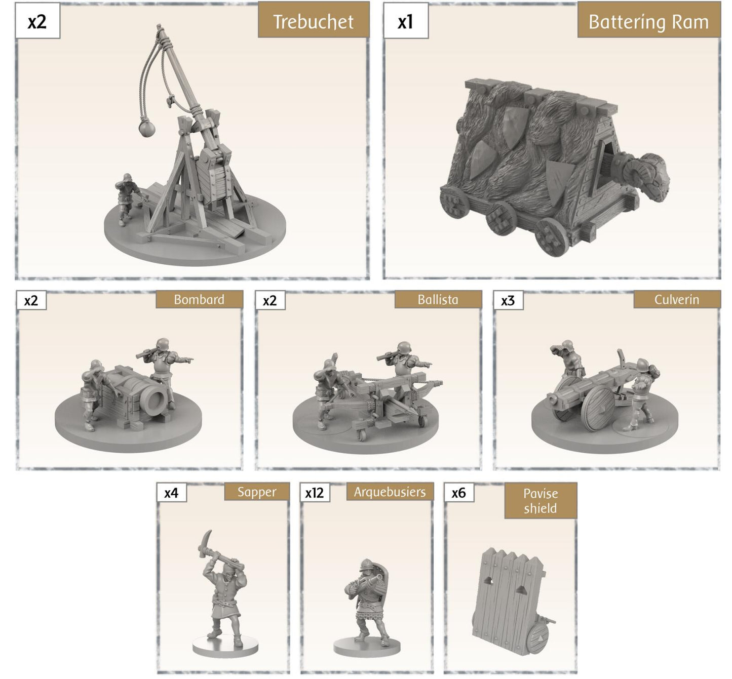 Time of Legends Joan of Arc Siege Equipment Expansion. Extra Miniatures