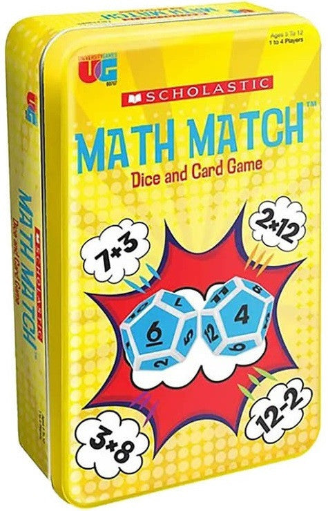 Tinned Game - Scholastic Math Match Dice and Card Game