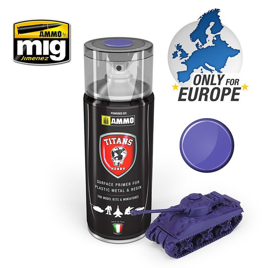 Ammo by MIG - Titans Hobby - Aerosol Spray - Magic Purple Matt Primer 400ml