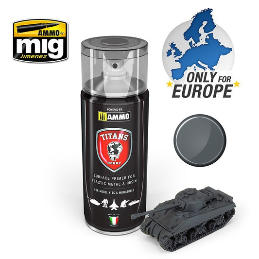 Ammo by MIG - Titans Hobby - Aerosol Spray - German Dark Grey Matt Primer 400ml