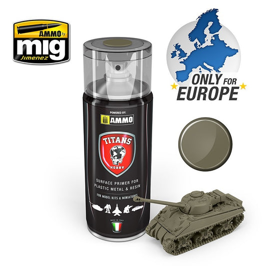 Ammo by MIG - Titans Hobby - Aerosol Spray - U.S. Olive Drab Matt Primer 400ml