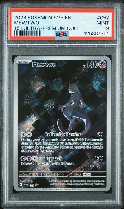 2023 Pokemon Svp En-Sv Black Star Promo 052 Mewtwo 151 Ultra-Premium Coll - PSA 9