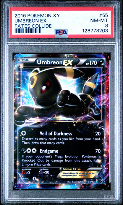 2016 Pokemon Xy Fates Collide 55 Umbreon Ex Fates Collide - PSA 8