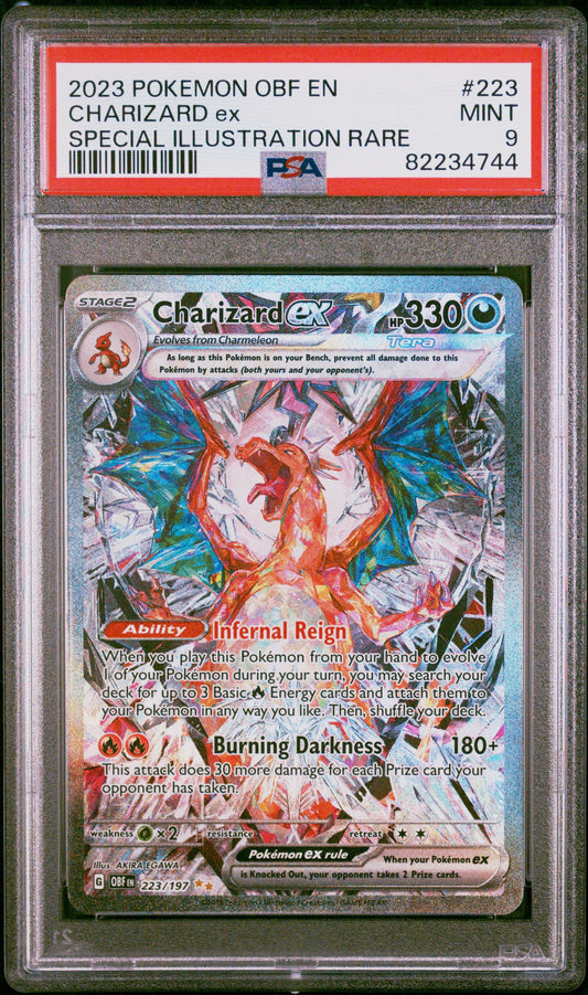 2023 Pokemon Obf En-Obsidian Flames 223 Charizard Ex Special Illustration Rare - PSA 9