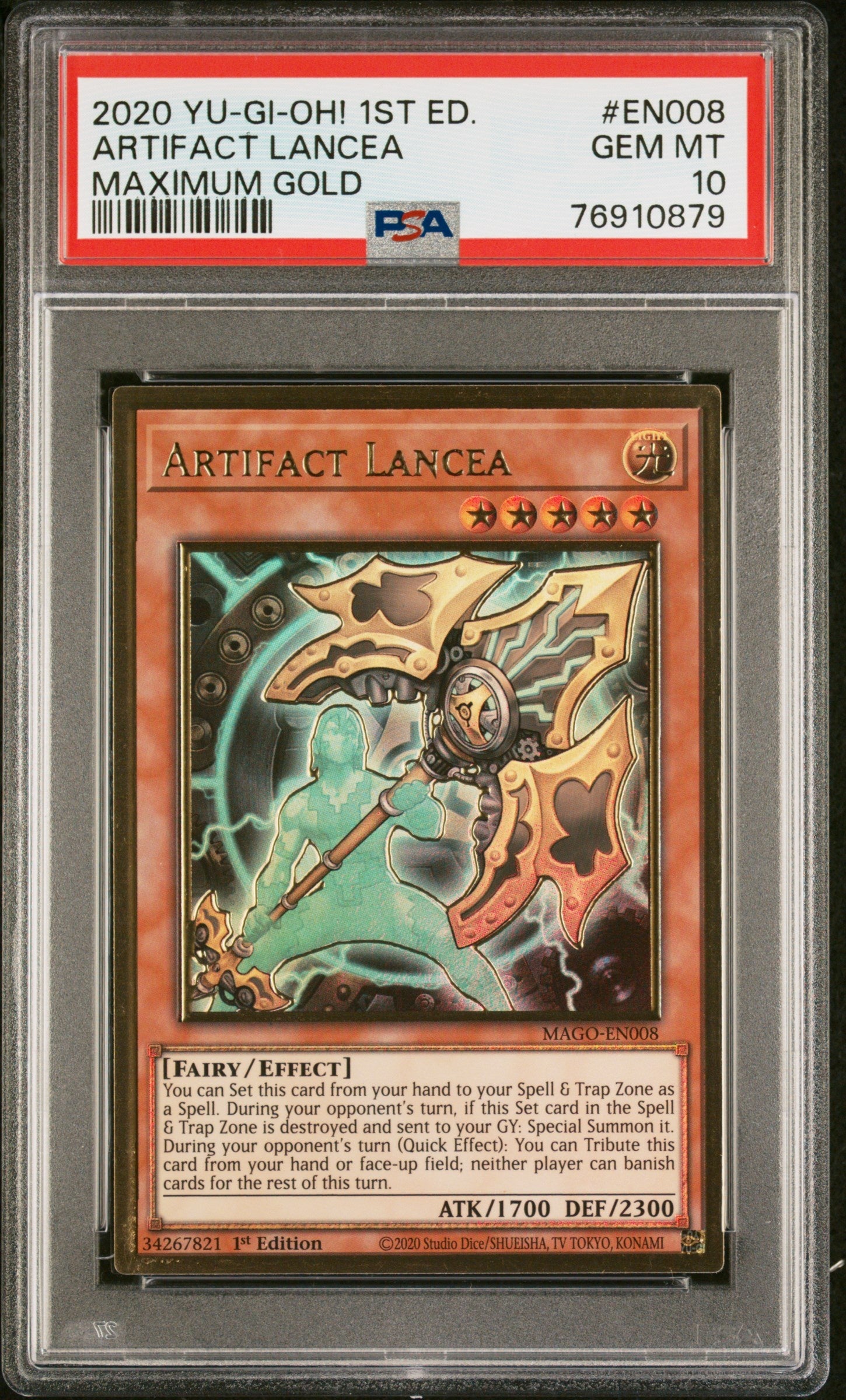 2020 Yu-Gi-Oh! Maximum Gold En008 Artifact Lancea Maximum Gold - PSA 10